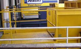 Drive on ramp with handrail system